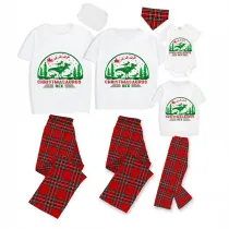 Christmas Matching Family Pajamas Merry Christmas Christmasaurus Rex White Short Pajamas Set