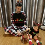 Christmas Matching Family Pajamas Merry Christmas Dachshund Heart Red Pajamas Set