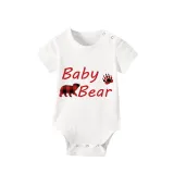Christmas Matching Family Pajamas Papa Mama and Baby Bear Family Gray Short Pajamas Set