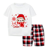 Christmas Matching Family Pajamas Let It Snow Sloth Gray Short Pajamas Set