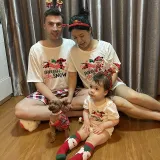 Christmas Matching Family Pajamas Dachshund Through the Snow Plaids Gray Short Pajamas Set