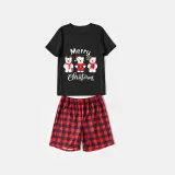 Christmas Matching Family Pajamas Three Bear Snowman Merry Christmas Black Pajamas Set