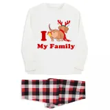 Christmas Matching Family Pajamas I Love My Family Dachshund White Pajamas Set