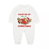 Christmas Matching Family Pajamas Wake Me Up When It's Christmas White Pajamas Set