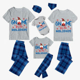 Christmas Matching Family Pajamas Through Snowflakes Gnomie For the Holidays Blue Pajamas Set