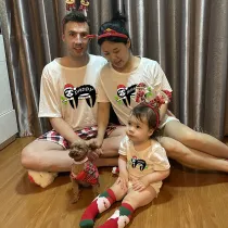 Christmas Matching Family Pajamas Sloth Family Gray Short Pajamas Set