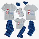 Christmas Matching Family Pajamas Let It Snow Penguin Blue Pajamas Set