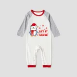 Christmas Matching Family Pajamas Let It Snow Penguin White Pajamas Set