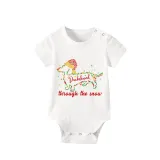 Christmas Matching Family Pajamas Dachshund Through the Snow Points Gray Short Pajamas Set