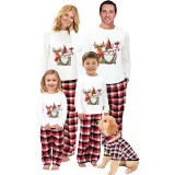 Christmas Matching Family Pajamas Crutches Gnomie with Deer White Pajamas Set