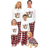 Christmas Matching Family Pajamas Crutches Gnomie with Deer White Pajamas Set