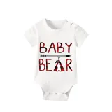 Christmas Matching Family Pajamas Papa Mama and Baby Bear Gray Short Pajamas Set