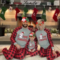 Christmas Matching Family Pajamas I Love My Family Penguin Gray Pajamas Set