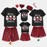 Christmas Matching Family Pajamas Three Bear Snowman Merry Christmas Black Pajamas Set