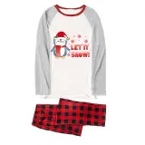 Christmas Matching Family Pajamas Let It Snow Penguin White Pajamas Set