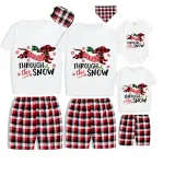 Christmas Matching Family Pajamas Dachshund Through the Snow Plaids Gray Short Pajamas Set
