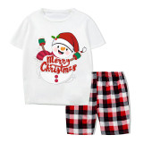 Christmas Matching Family Pajamas Merry Christmas Snowman White Short Pajamas Set