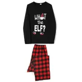 Christmas Matching Family Pajamas Luminous Glowing What The Elf Black Pajamas Set