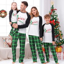 Christmas Matching Family Pajamas Flying Santa Reindeer Green Pajamas Set