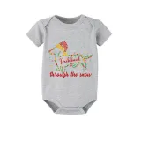 Christmas Matching Family Pajamas Dachshund Through the Snow Points Gray Short Pajamas Set
