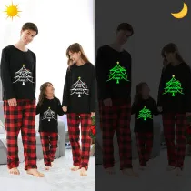 Christmas Matching Family Pajamas Luminous Glowing We Are Family Tree Black Pajamas Set