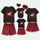 Christmas Matching Family Pajamas I Love My Family Dachshund Black Pajamas Set
