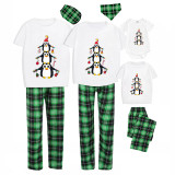 Christmas Matching Family Pajamas Penguins Christmas Pendant Green Pajamas Set