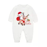 Christmas Matching Family Pajamas Merry Christmas Penguin Deer White Pajamas Set