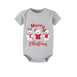 Christmas Matching Family Pajamas Three Bear Snowman Merry Christmas Blue Pajamas Set