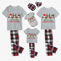 Christmas Matching Family Pajamas Merry Christmas Sloth White Short Pajamas Set