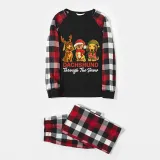 Christmas Matching Family Pajamas Dachshund Through the Snow Three Pets Red Pajamas Set