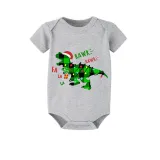 Christmas Matching Family Pajamas Dinosaur Rawr Fala White Short Pajamas Set