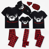 Christmas Matching Family Pajamas Merry Christmas Deer Black Pajamas Set