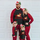Christmas Matching Family Pajamas I Love My Family Dachshund Black Pajamas Set