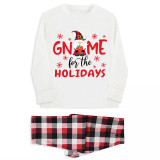 Christmas Matching Family Pajamas Through Snowflakes Gnomie For the Holidays White Pajamas Set