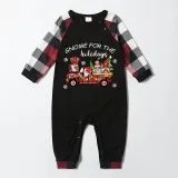 Christmas Matching Family Pajamas Rollin' with My Gnomies Black Red Pajamas Set