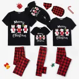 Christmas Matching Family Pajamas Three Bear Snowman Merry Christmas Black Pajamas Set