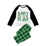 Christmas Matching Family Pajamas Papa Mama and Baby Bear Green Pajamas Set