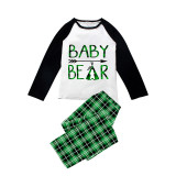 Christmas Matching Family Pajamas Papa Mama and Baby Bear Green Pajamas Set