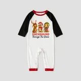 Christmas Matching Family Pajamas Dachshund Through the Snow Three Pets Gray Pajamas Set