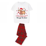Christmas Matching Family Pajamas Dachshund Through the Snow White Short Pajamas Set