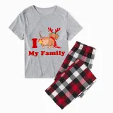 Christmas Matching Family Pajamas I Love My Family Dachshund White Short Pajamas Set