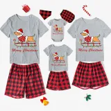 Christmas Matching Family Pajamas Merry Christmas Dachshund Gray Short Pajamas Set