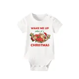 Christmas Matching Family Pajamas Wake Me Up When It's Christmas White Short Pajamas Set