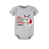 Christmas Matching Family Pajamas Here Comes Santa Paws White Short Pajamas Set