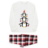 Christmas Matching Family Pajamas Penguins Christmas Pendant White Pajamas Set