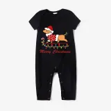 Christmas Matching Family Pajamas Merry Christmas Dachshund Black Pajamas Set