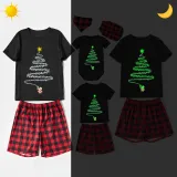 Christmas Matching Family Pajamas Luminous Glowing Fireworks Short Pajamas Set