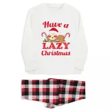 Christmas Matching Family Pajamas Have A Lazy Christmas White Pajamas Set