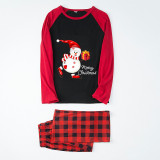Christmas Matching Family Pajamas Skating Snowman with Gift Red Pajamas Set